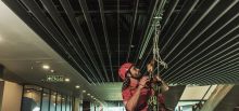 SafeAccess rail for abseiling work in a mall - Sandton, South Africa