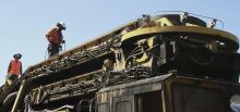 Securing train's railcars - Brisbane, Australia